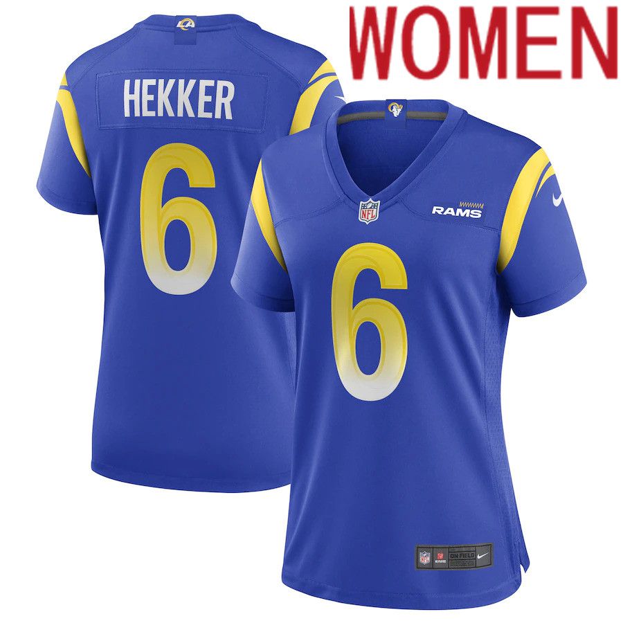 Women Los Angeles Rams #6 Johnny Hekker Nike Royal Game Player NFL Jersey->women nfl jersey->Women Jersey